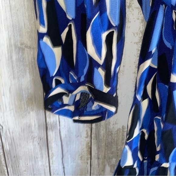 Zara Paula Geometric Printed Ruffle Belted Mini Dress - Picture 5 of 10